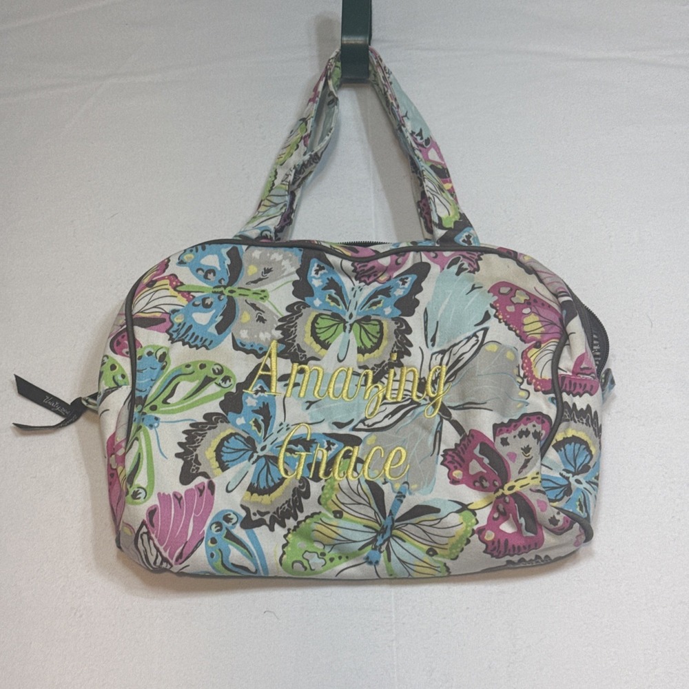 Thirty One Make Up Travel Bag Butterfly pattern Amazing Grace embroidered